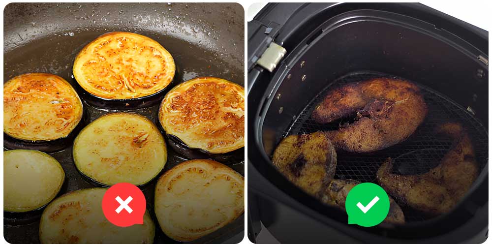 طريقة قلي الباذنجان