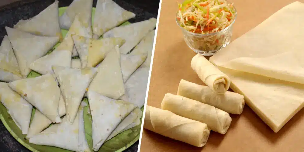 ما هو الفرق بين عجينة السمبوسة والسبرنج رول؟