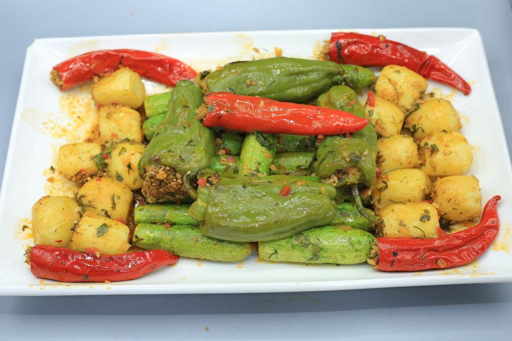 محشي كوسة وبطاطس