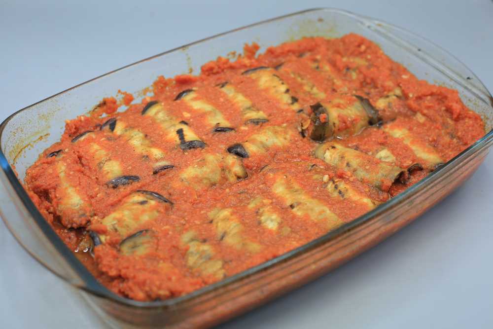 كباب باذنجان باللحمة المفرومة في الفرن