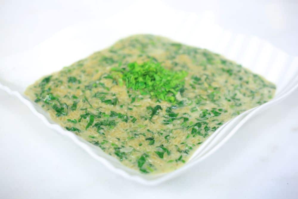 ريزوتو لسان عصفور بالكريمة والسبانخ