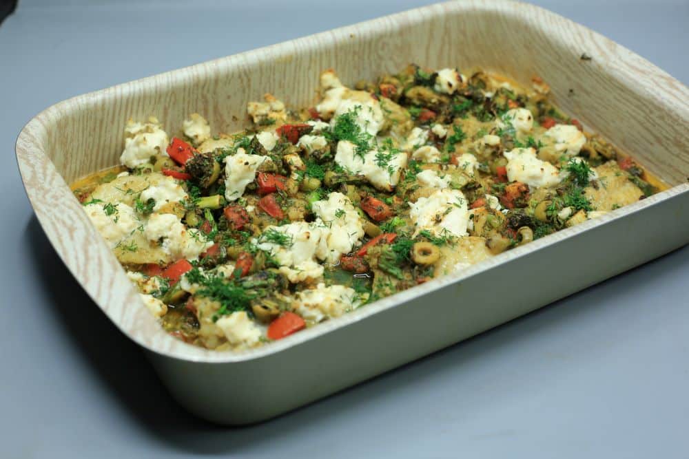 سمك فيليه بالخضروات