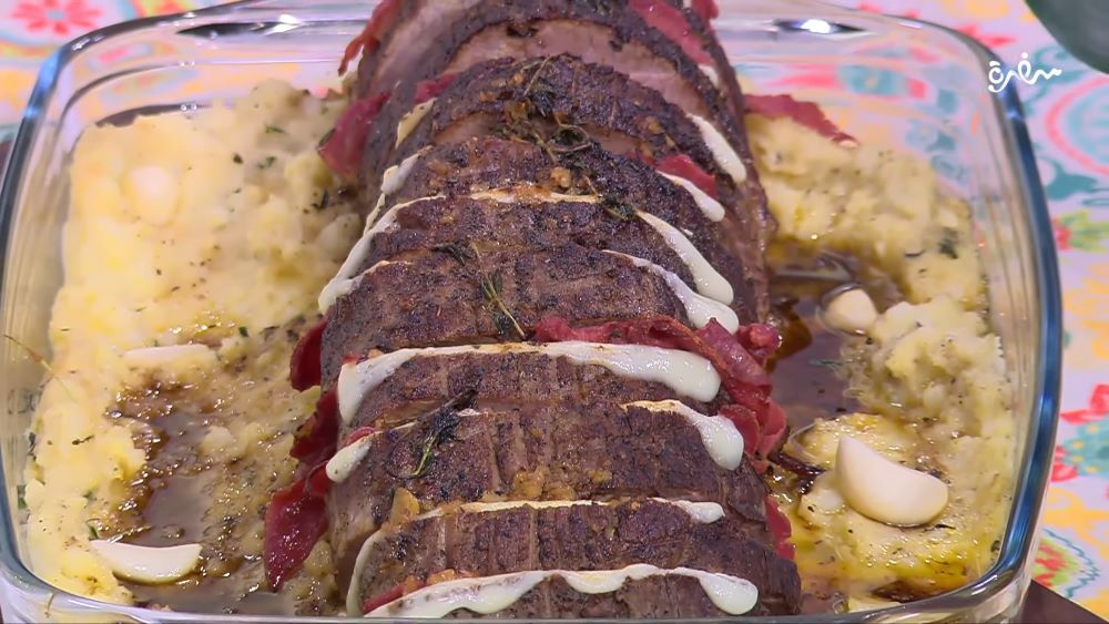 عرق لحمة باردة بالبطاطس والجبنة