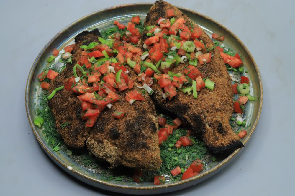 سمك مشوي بالردة