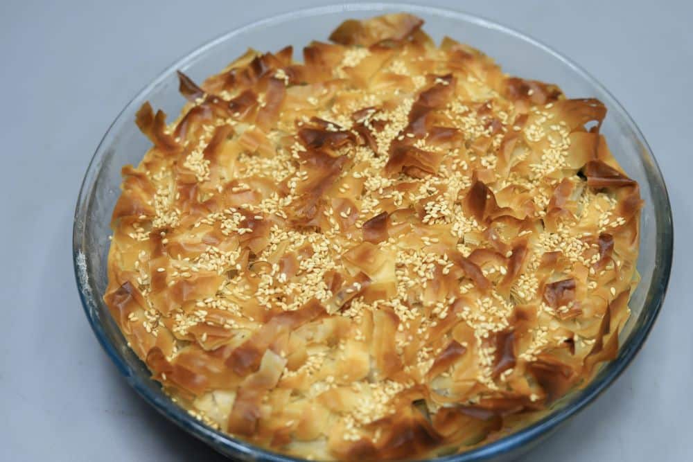 فطيرة السبانخ والكرات والمشروم