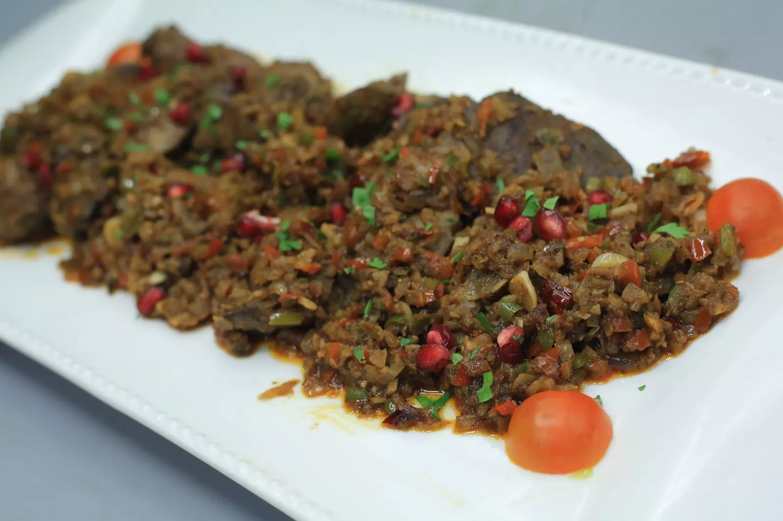 كبدة دجاج بالثوم والفلفل الحار