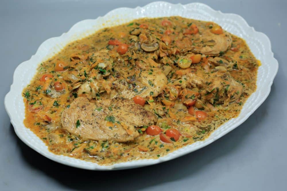 دجاج مع المشروم