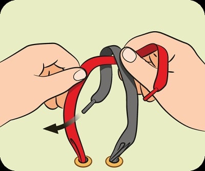 ربط الحذاء الخطوة الثالثة
