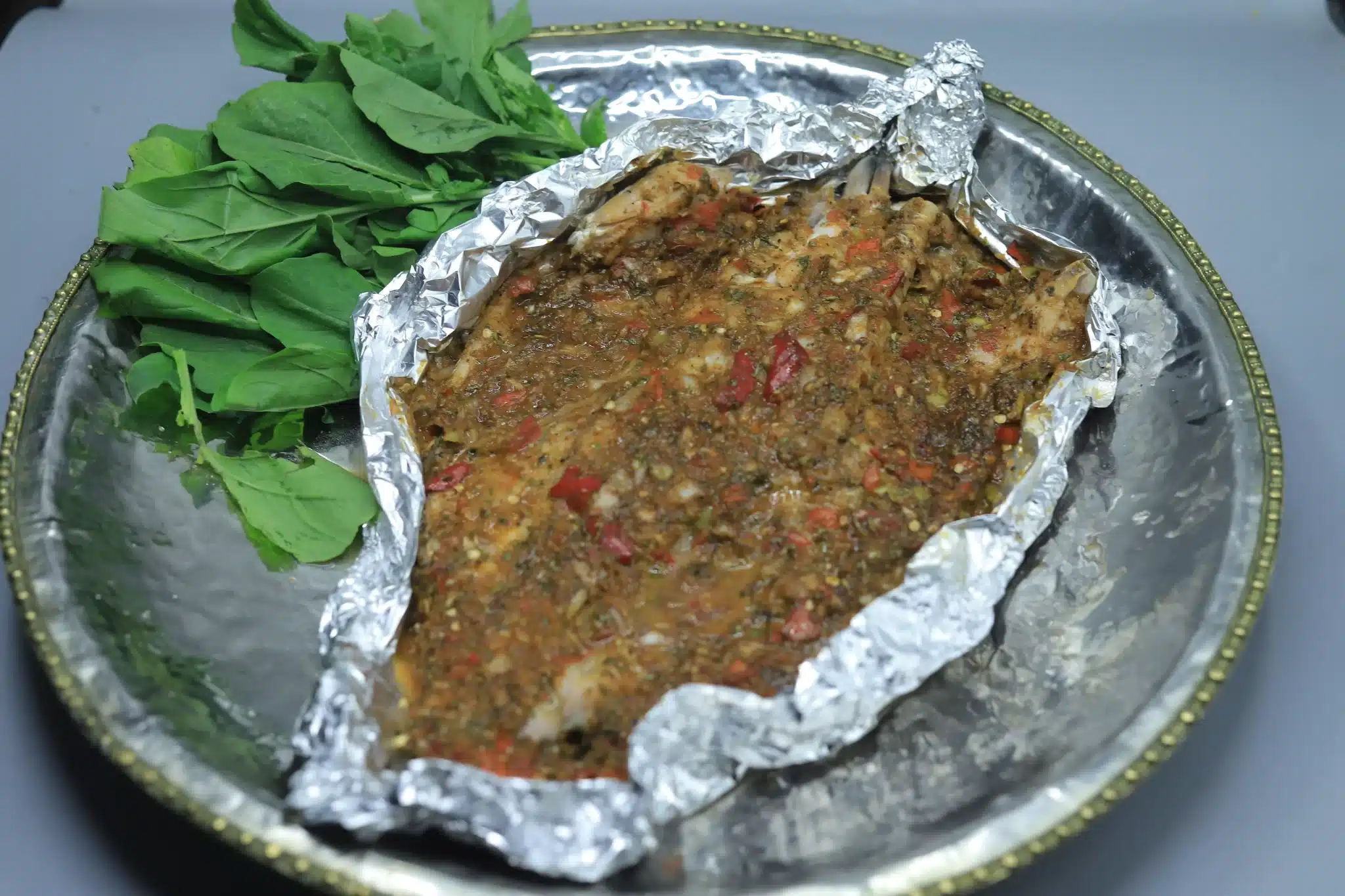 صينية سمك مشوي