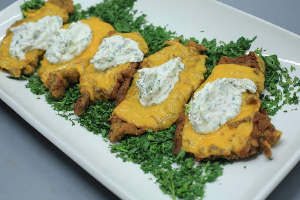 لحم اسكالوب بالجبن