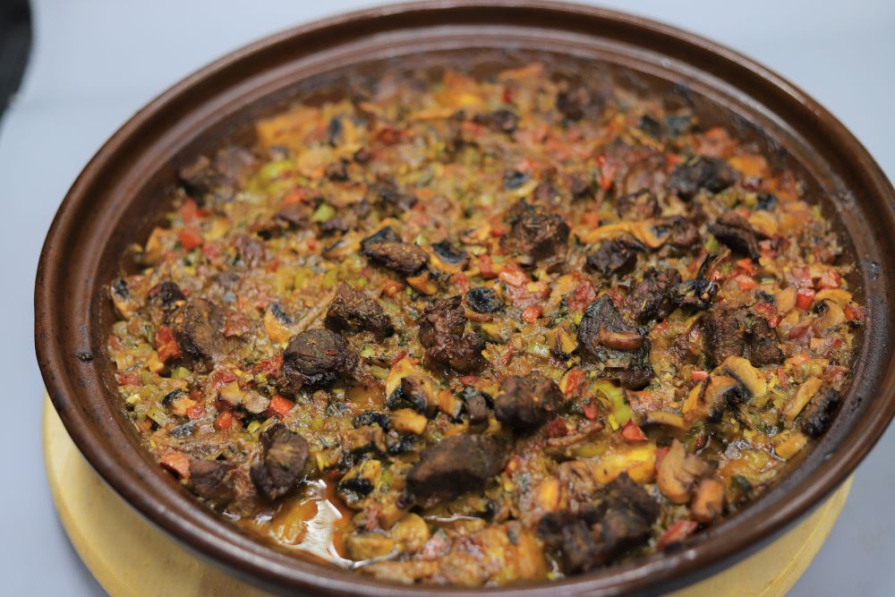 طاجن لحمة بالقرع والبطاطا