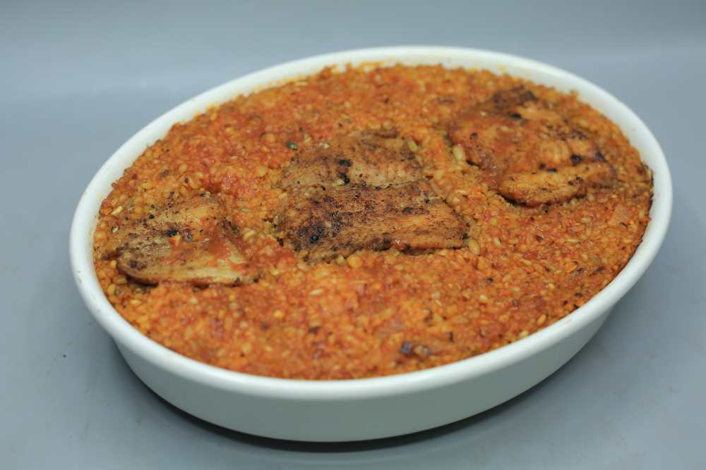 طاجن فريك بالسمك