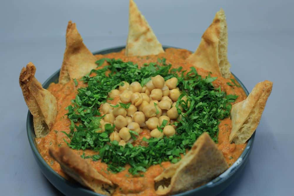 باذنجان مشوي بالحمص