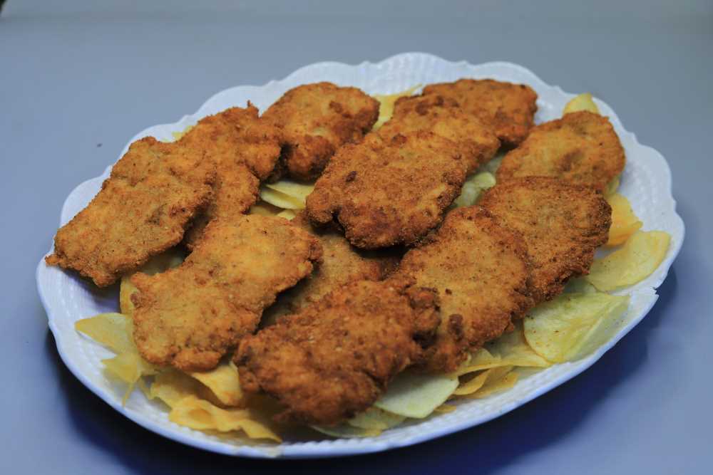 دجاج بانيه بالبطاطس