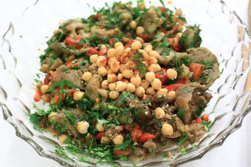 باذنجان بالفلفل المشوي