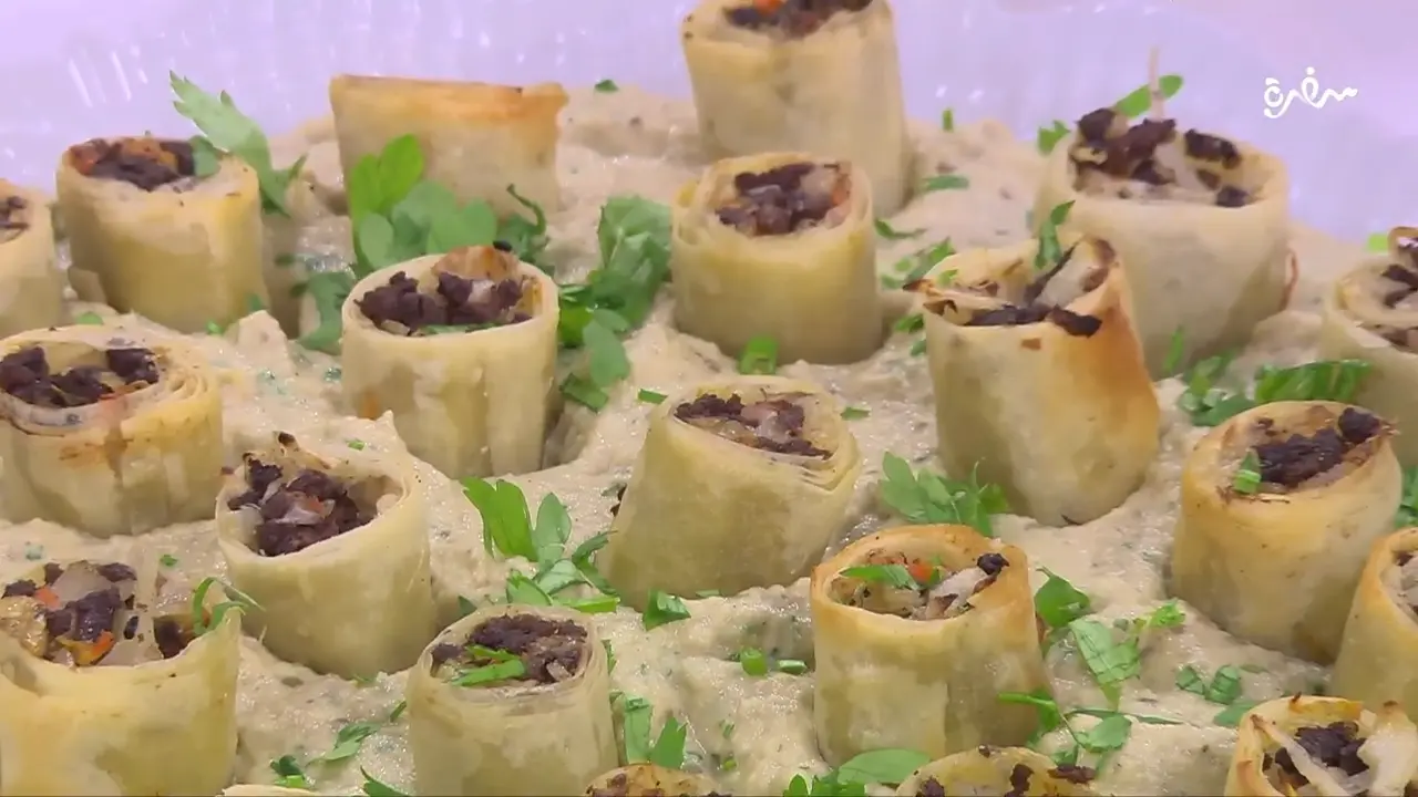 رول اللحم مع بابا غنوج