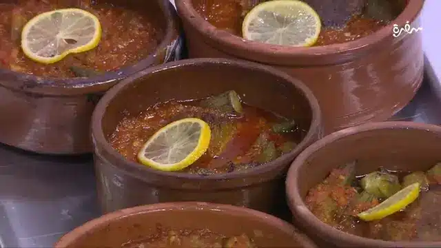 طاجن بامية باللحمة