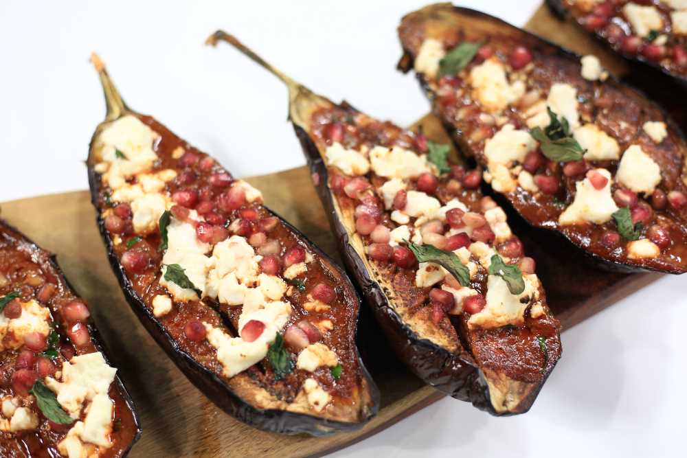 باذنجان مشوي بالجبنة